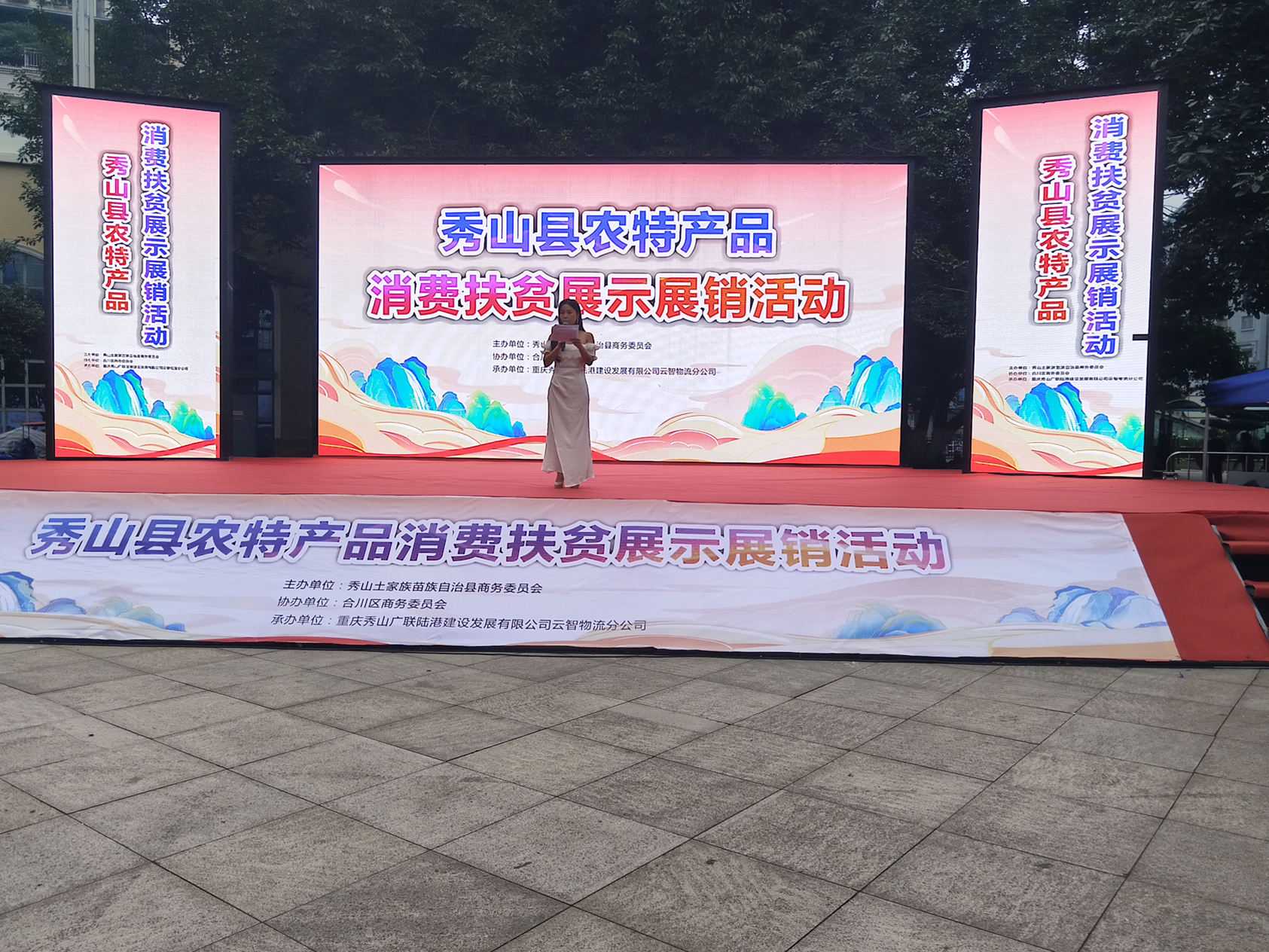 重庆市秀山土家族苗族自治县农特产品消费扶贫展示展销活动在合川区塔耳门广场举行。周云/摄