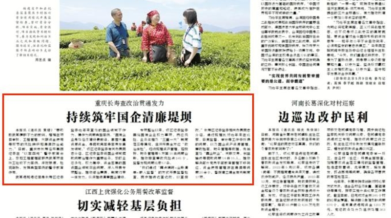 中国纪检监察报看重庆｜长寿：查改治贯通发力持续筑牢国企清廉堤坝