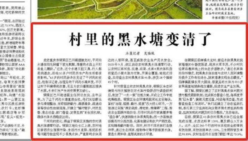 经济日报看重庆｜铜梁：村里的黑水塘变清了