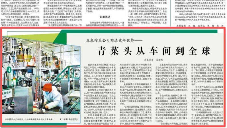 经济日报看重庆｜青菜头从车间到全球