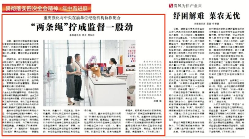 中国纪检监察报看重庆｜两条绳”拧成监督一股劲