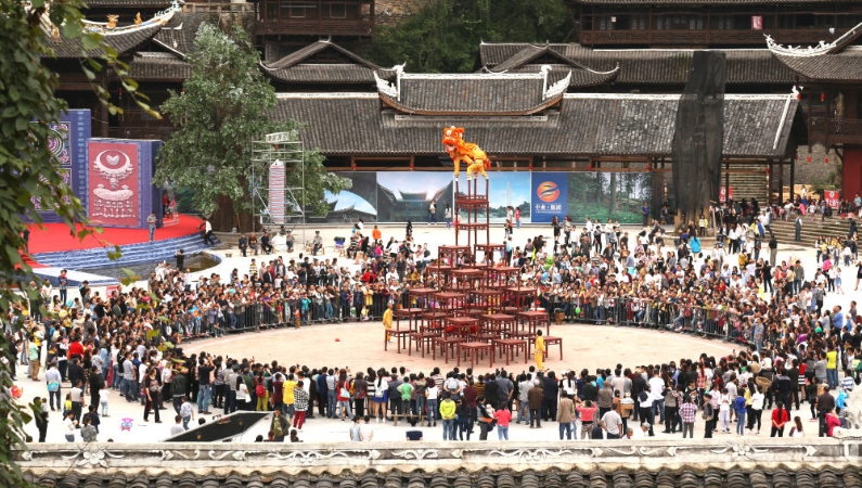 新华社看重庆｜彭水：高台狮舞展非遗　文旅融合焕生机