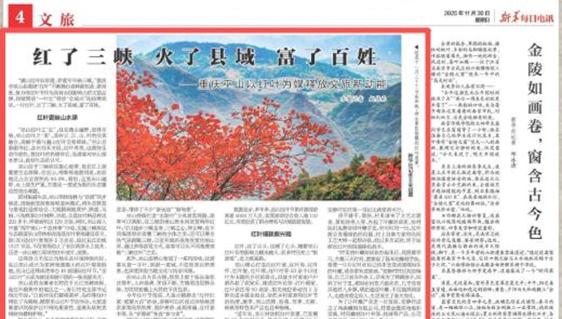 新华每日电讯看重庆｜红了三峡 火了县域 富了百姓