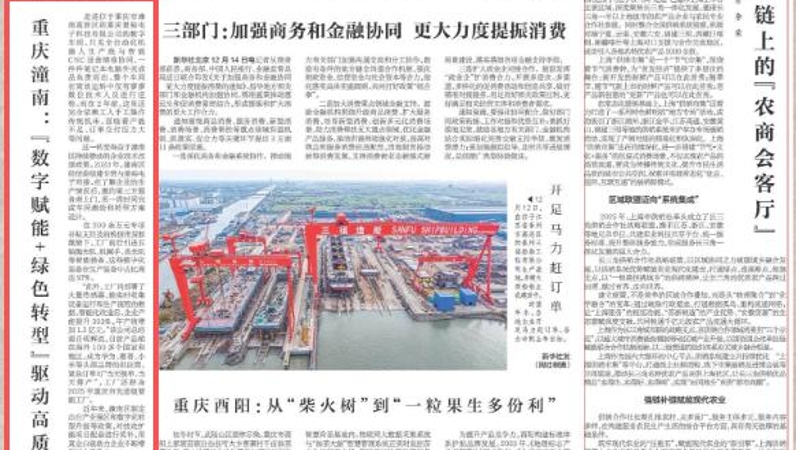新华每日电讯看重庆｜潼南：“数字赋能+绿色转型”驱动高质量发展