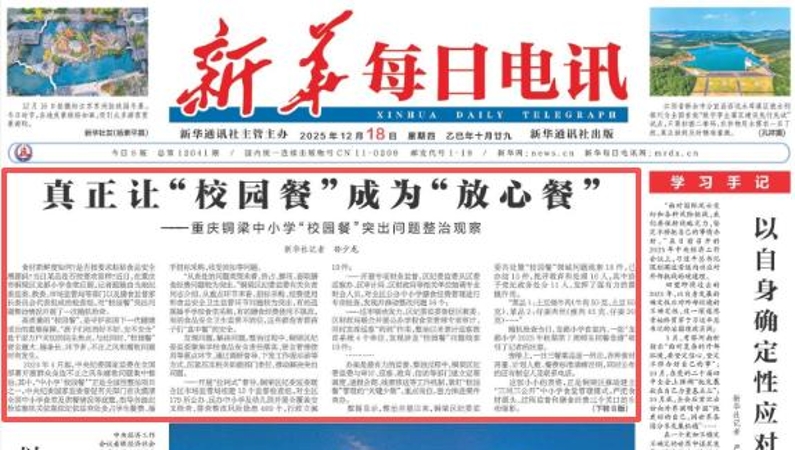 新华每日电讯看重庆｜铜梁中小学“校园餐”突出问题整治观察 真正让“校园餐”成为“放心餐”